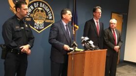Monroe County Undersheriff Drew Forsythe, Brighton PD Chief Mark Henderson, Brighton Supervisor Bill Moehle and Pittsford Supervisor Bill Smith.