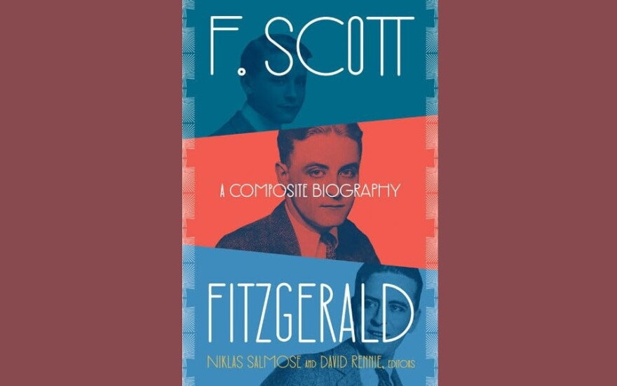 Cover of "F. Scott Fitzgerald: A Composite Biography"; three photos of the author at various stages of life in red and blue tones