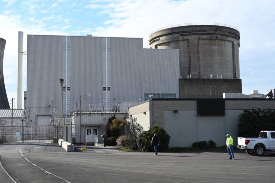 The nuclear plant at Three Mile Island was renamed the Crane Clean Energy Center. (Chris Bentley/Here & Now)