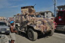 An armored police vehicle that is part of Gang Suppression Force (GSF) patrols in Port-au-Prince, Haiti, Tuesday, Sept. 29, 2026.