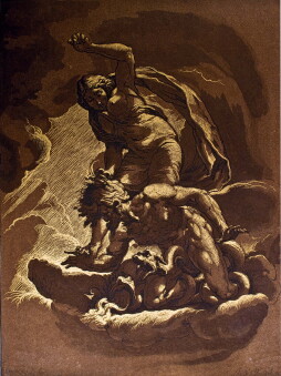 PRESTEL, Johann Amadeus (after Jacopo Ligozzi) (1739-1808) / [unknown title - mythological scene] / Chiaroscuro print