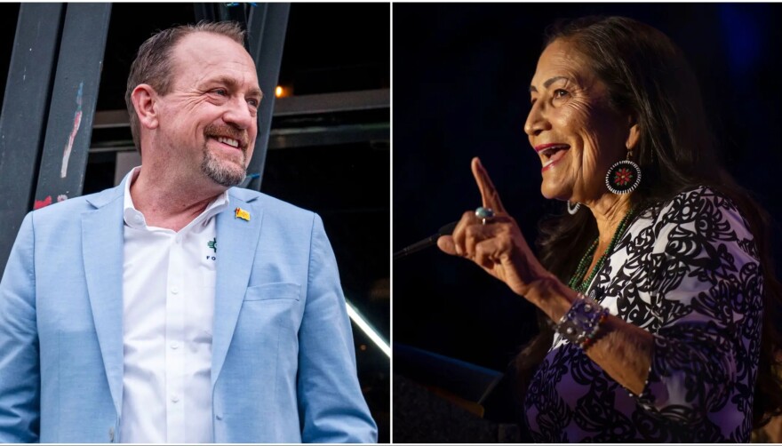 New Mexico gubernatorial candidates Gregg Hull and Deb Haaland, pictured, have both taken a wait-and-see approach to Gov. Michelle Lujan Grisham's push to authorize a new round of $250 taxpayer rebates.
