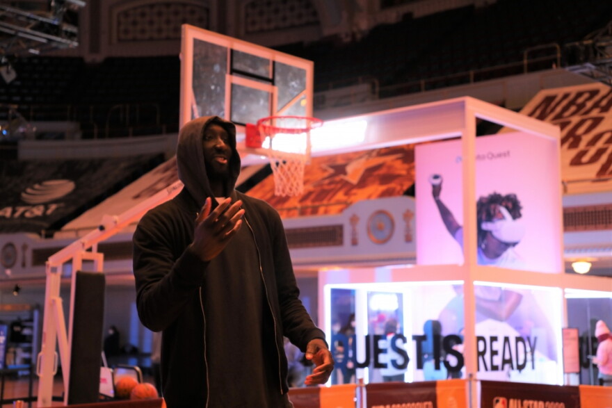 Tacko Fall plays for the Cleveland Charge NBA G League team and sometimes for the Cavs.