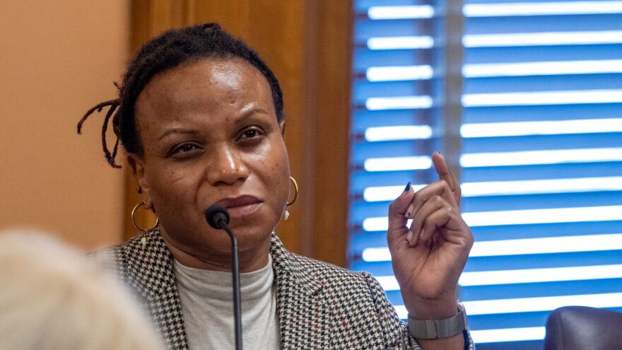 Rep. Brooklynne Mosley, D-Lawrence, is among members of the Kansas Legislature expressing gratitude for the constitutional right to free speech, but objecting to work by Republican colleagues to honor each Oct. 14 the late Charlie Kirk, a conservative activist killed by an assassin in 2025. She is seen here during a Jan. 27, 2026, legislative hearing.