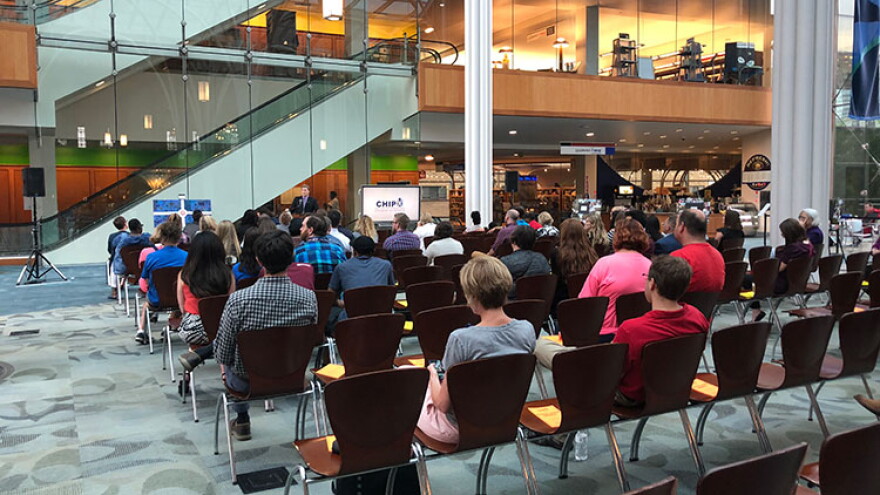 Executive Director of CHIP Alan Witchey speaks at the inaugural celebration in honor of Indianapolis community members who have overcome homelessness.