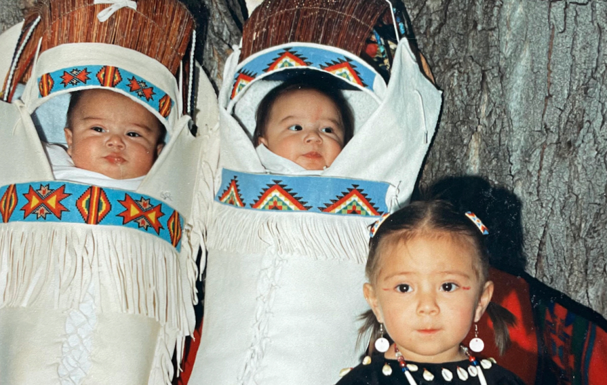 Brianna Goodtracks-Alires, with her twin brothers, Keifer and Keiston.