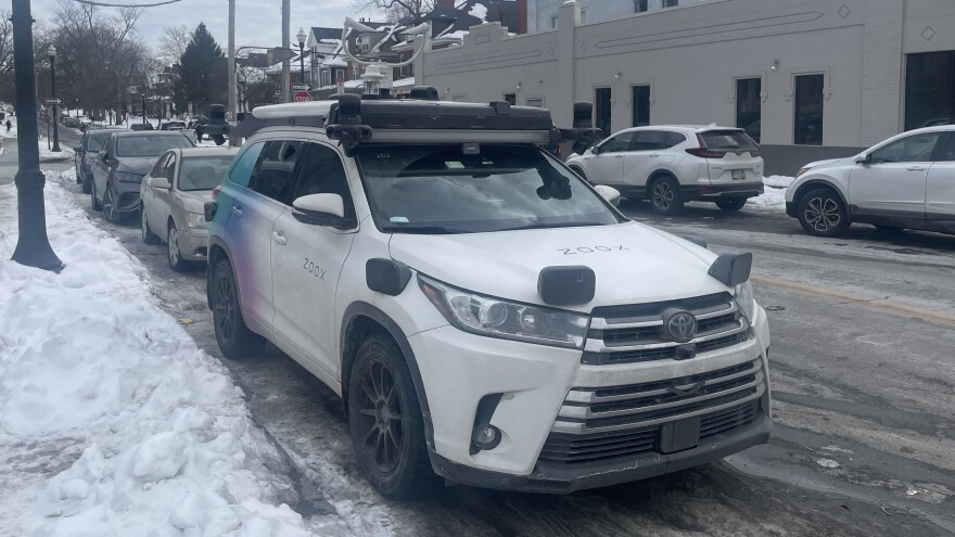 Amazon's Zoox is testing Columbus roads for its autonomous robotaxi fleet. These manually-driven cars were riding around Columbus on February 9, 2026 decked out in sensors and other technology.