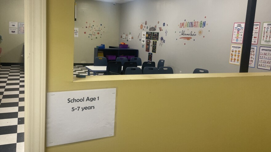 An empty classroom is set up inside 161 Childcare for school age children between 5 and 7 years old on January 5, 2025. The daycare center on State Route 161 in northeast Columbus was targeted by conservative influencers, alleging it was misusing public funds. 161 Childcare's owner said the facility doesn't receive any public funds.