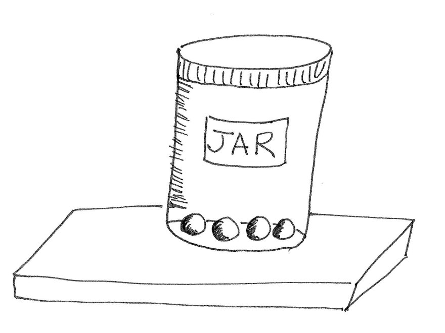 Balls in a jar.