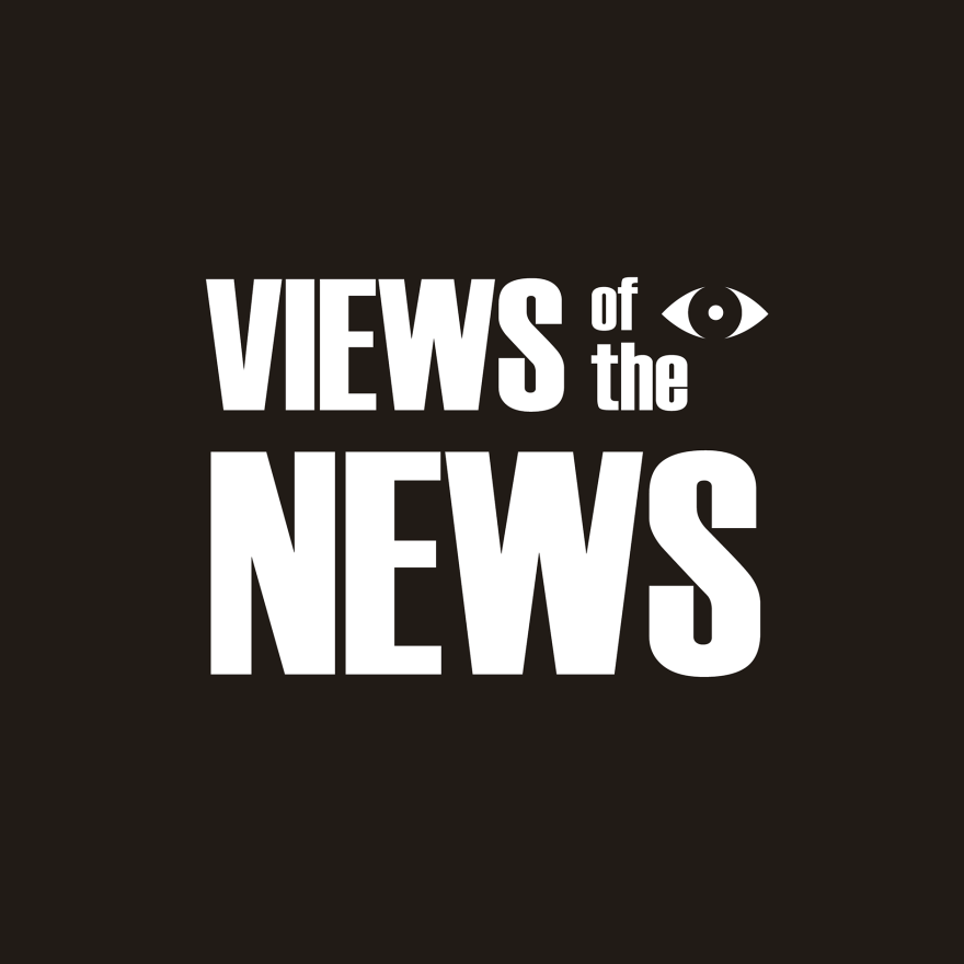 Views of the News Logo, white text on a black background