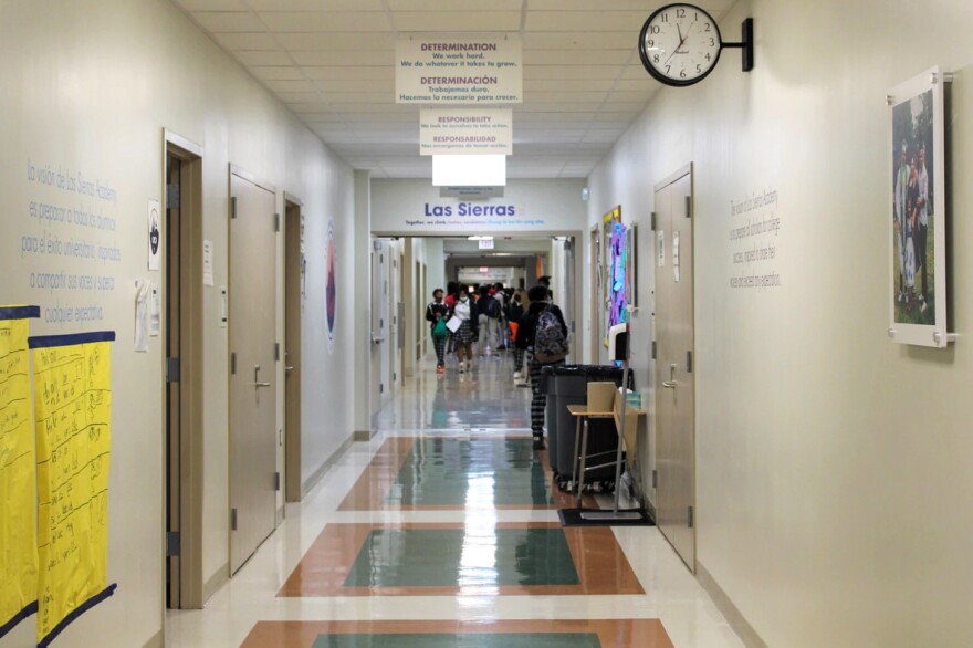 In this file photo, students change classes at a school in New Orleans.