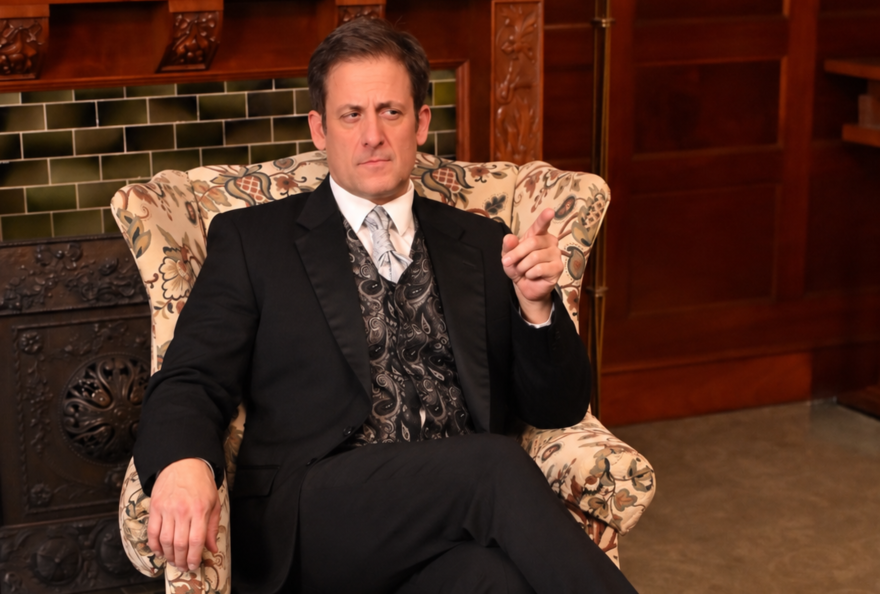 Ian Greenlaw as Dr. Wallace Westfeldt in the Old Town Playhouse production of "Dracula: A Comedy of Terrors"