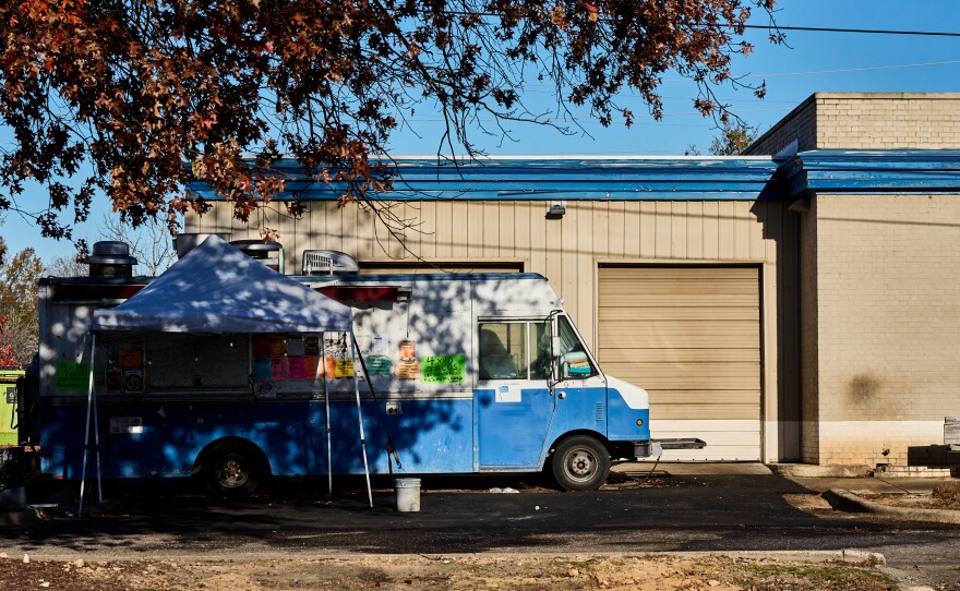 A normally busy food truck sits empty off Capital Blvd.