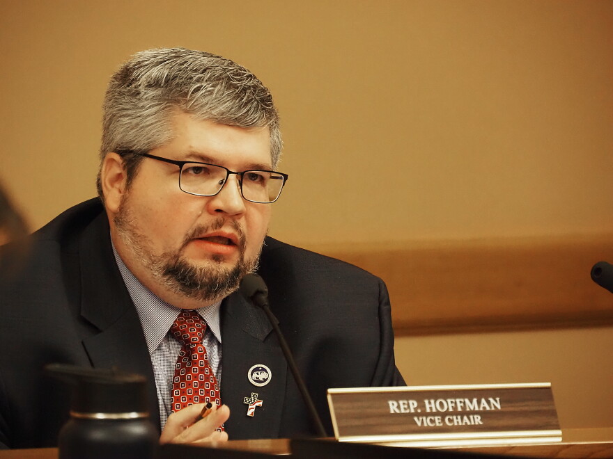 Rep. Kyle Hoffman, a Coldwater Republican on the Kansas Legislature's joint budget committee, is among GOP lawmakers questioning the transfer of $24 million by the Kansas Department for Children and Families from among several disability service programs. This image is a 2022 photo of Hoffman at the Capitol.