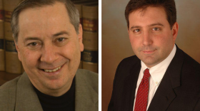 Democrat Tim Burke (left) retired from the Hamilton County Board of Elections Tuesday after 26 years. Republican Alex Triantafilou joined the BOE in 2008.