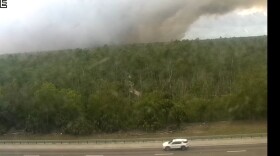 Eighty-acre brush fire burning in the Picayune Strand State Forest in Collier County Monday.