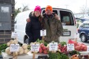 Sarah Golibart Gorman, left, is the marketing strategist for the Harrisonburg Farmers Market, where Curtis Yankey sells his farm products from North Mountain Produce in Timberville.