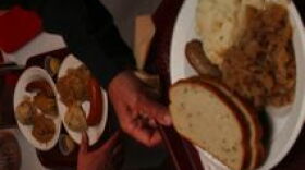 Traditional German food at the Deutsches Haus Oktoberfest in New Orleans.