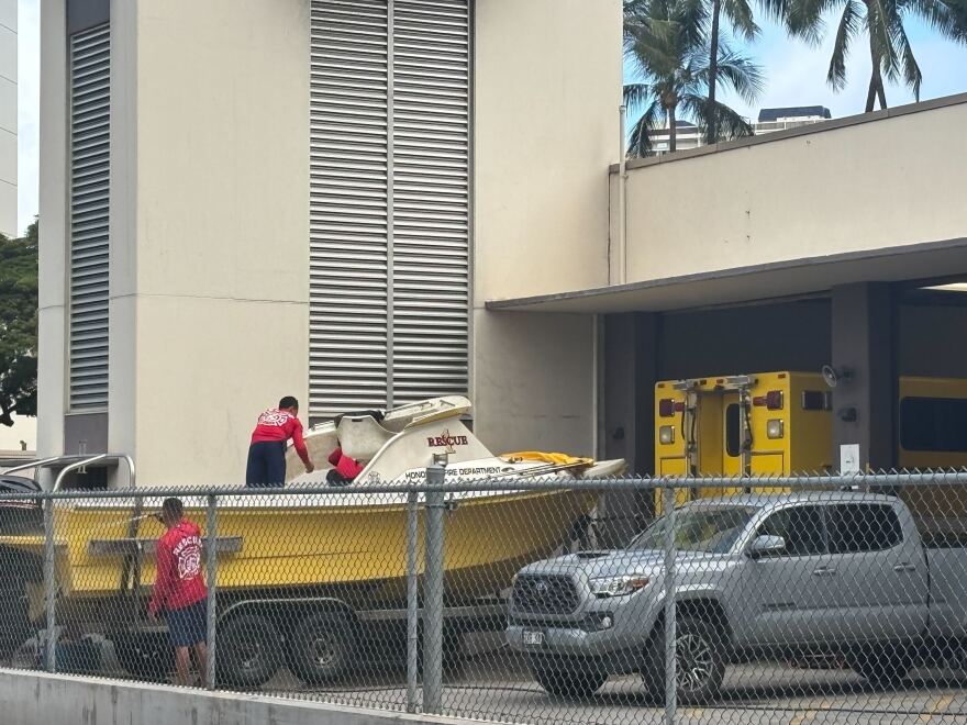 Firefighters prepare a rescue boat following a tsunami warning. ( July 29, 2025)