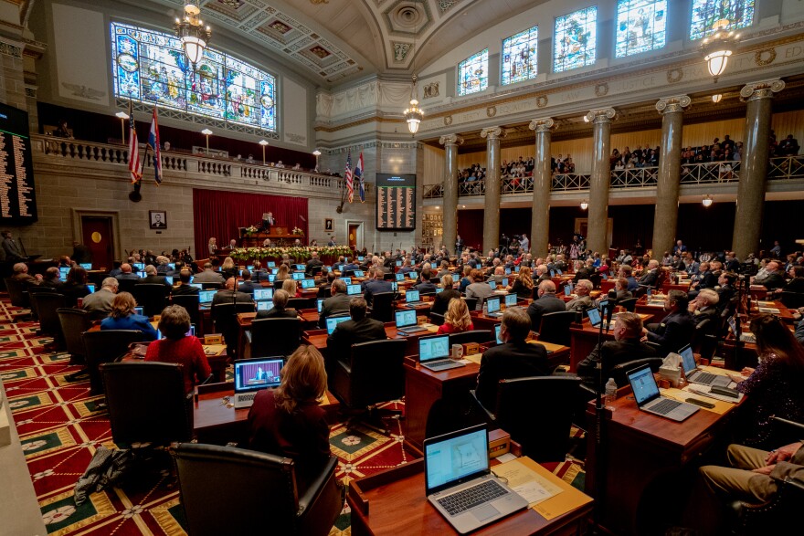 The Missouri House of Representatives on Wednesday, Jan. 4, 2023, during the first day of the legislative session in Jefferson City.