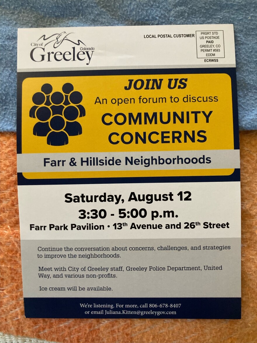 The city of Greeley mailed several residents invitations to a community meeting to discuss their homelessness initiatives.