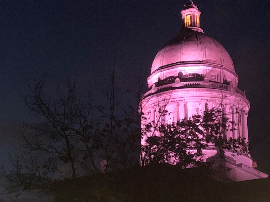 Night view of the Kentucky General Assembly on January 8, 2019.
