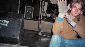 Kurt Cobain was the first person Jonathan Poneman and Bruce Pavitt encountered at the Piper Club, Rome, 11/27/89. CREDIT BRUCE PAVITT