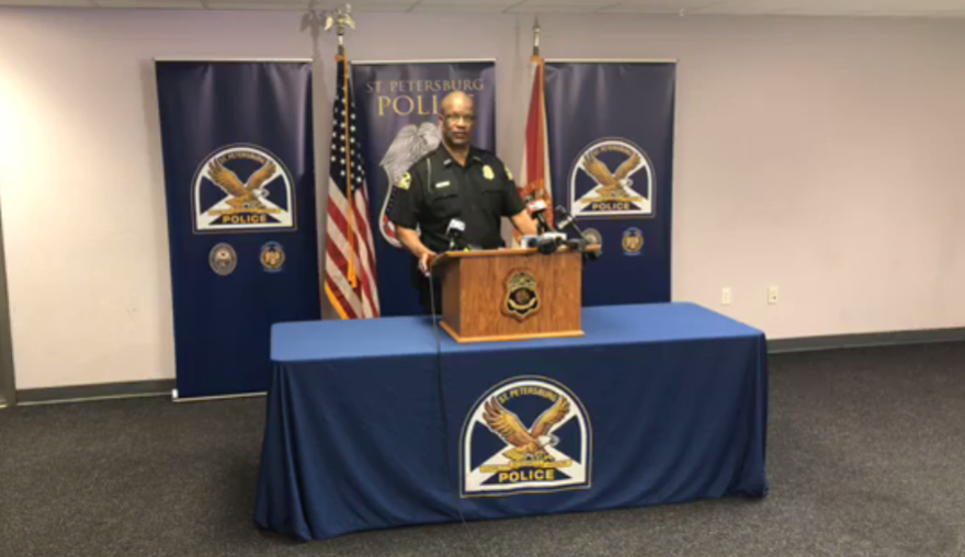 St. Petersburg Police Chief Anthony Holloway speaks at a news conference Tuesday