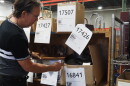 Kitchenware confiscated or abandoned at the Indianapolis International Airport is transported to the Indiana Department of Administration warehouse for storage.