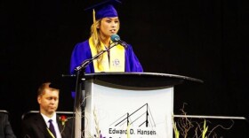Ivy Jacobsen speaking about her abuse at her high school graduation.