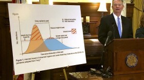 Idaho Gov. Brad Little speaks at a news conference in Boise on March 13. Less than four months after the state confirmed its first case of the coronavirus, it has emerged as one of the nation's biggest hot spots. Keith Ridler/AP