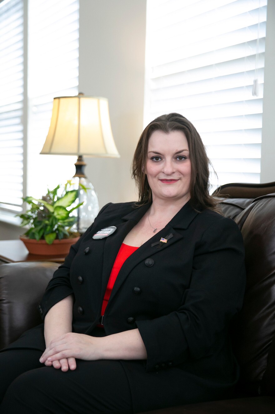 Christina Williams poses for a photo at her home in Elizabeth City, North Carolina, on April 11, 2022. Williams is a Trump-supporting Republican who is running for mayor. She is running on a “restore law and order” platform and supports Sheriff Tommy Wooten.