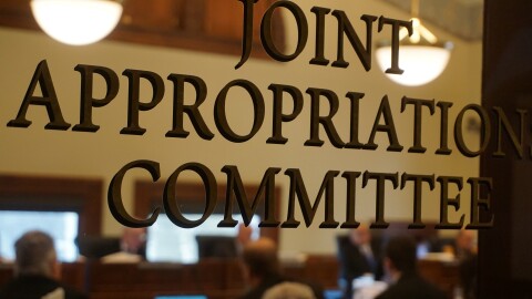 A sign for the appropriations committee.