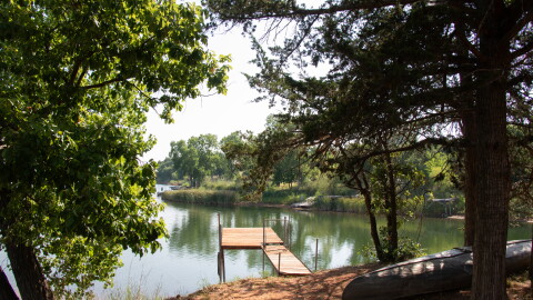 In west-central Oklahoma, Cedar Lake sits several feet lower than normal.