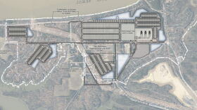 A site plan map for Tenaska's proposed battery energy storage system filed with James City County