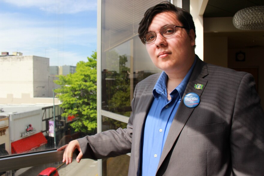 Charles Adkins, 18, is running to be a delegate for Bernie Sanders at the Democratic National Convention.