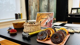 A collection of props from past Theatre Cedar Rapids shows is available for visitors to touch.