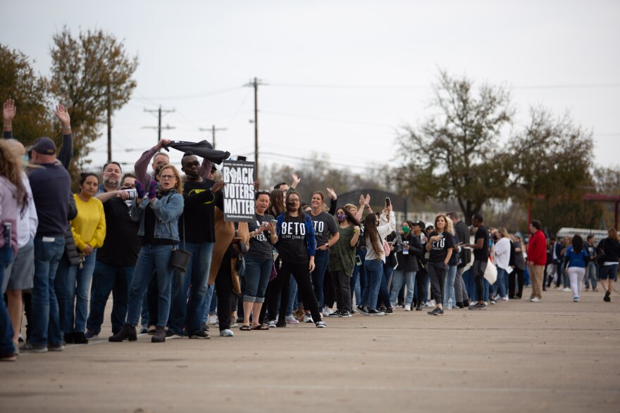 Texas Democratic gubernatorial candidate Beto O'Rourke hosts a rally at Fair Park in Dallas after announcing his campaign, on Nov. 21, 2021.