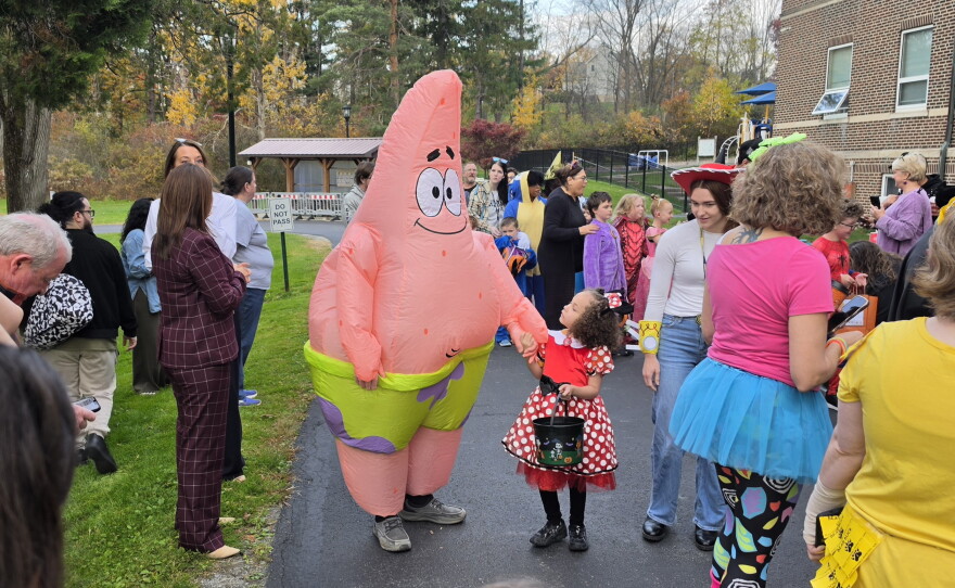 Visitors to the Scranton School for Deaf & Hard-of-Hearing Children watched a Halloween costume parade on Friday.