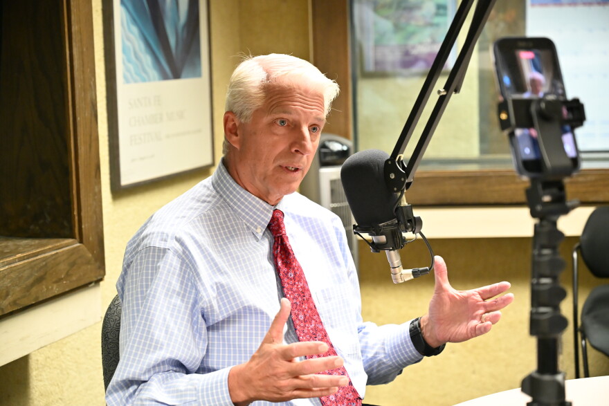 Republican nominee for state superintendent, Robert Franklin, speaks with Beth Wallis at Public Radio Tulsa.