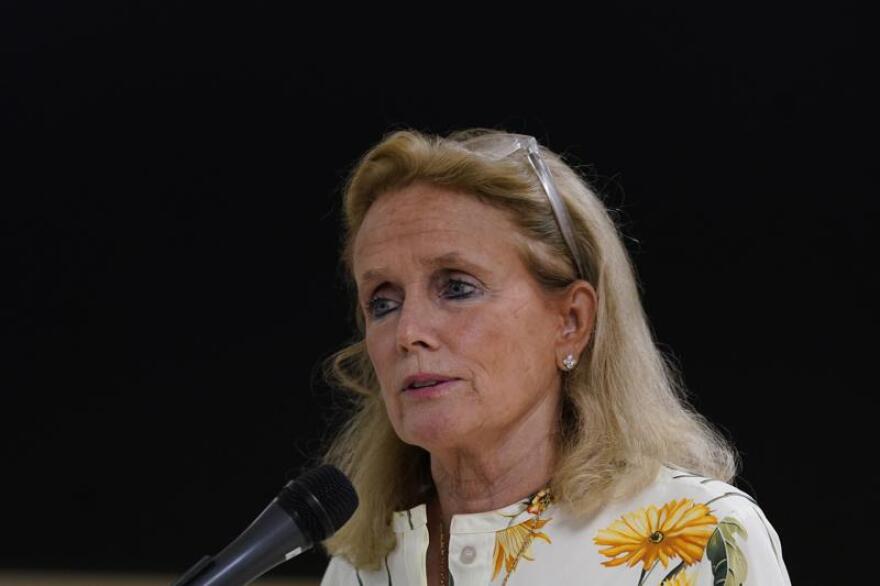 U.S. Rep. Debbie Dingell, D-Mich., addresses the media during a visit to the Water Resource Recovery Facility, July 8, 2021, in Detroit.