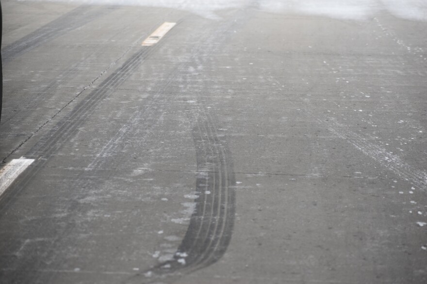 Tire marks on Water Street between the RiverPlex and Hamilton after a recent "pop-up party." Police plan to crack down on the gatherings.