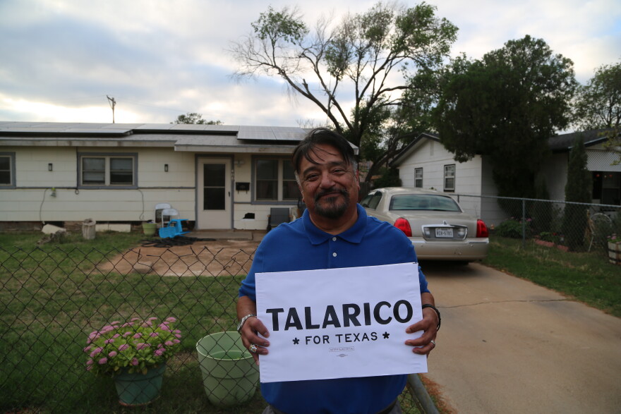 Mike Montanez said he's not a Republican or Democrat, but a lifelong Lubbock resident. He stood in line to support James Talarico at his rally in Lubbock.