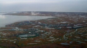 The city of Hooper Bay from an aerial view
