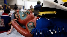 Beaver prow that survived the U.S. military’s bombardment of Angoon in 1882. It was attached to the only canoe to survive the attack