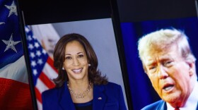 Side-by-side photos of Vice President Kamala Harris and former President Donald Trump.