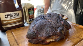A pork shoulder ready for pulling at Memphis in May's World Championship Cooking Contest.