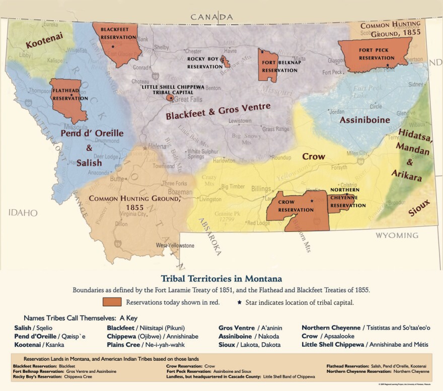 Montana Tribal Territories, past and present