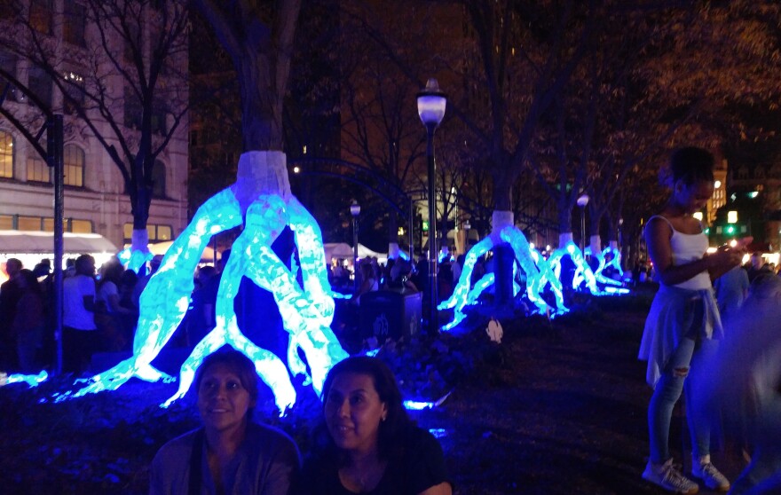 This display in Piatt Park was one of 35 light-based installations during 2017's Blink.