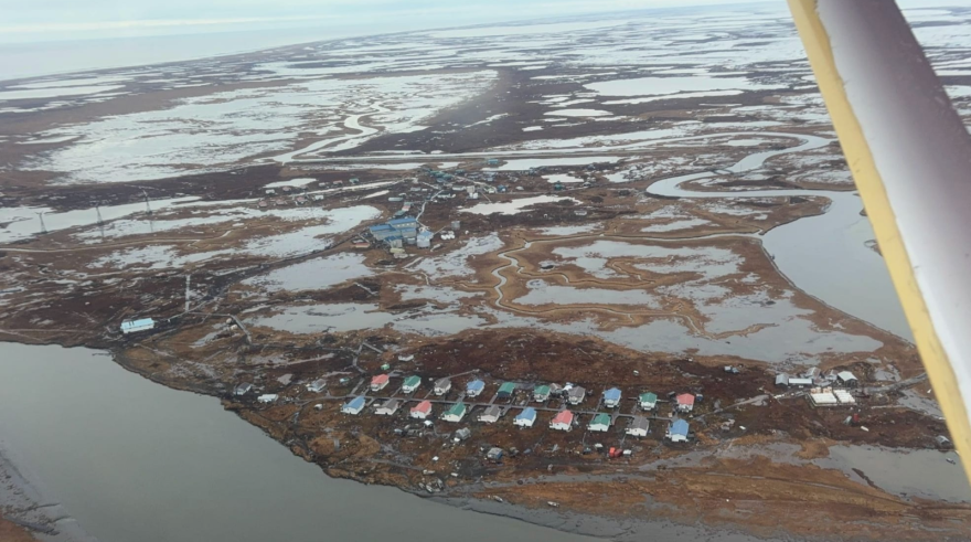 The village of Kwigillingok sits alongside the Kwigillingok River next to the Bering Sea.